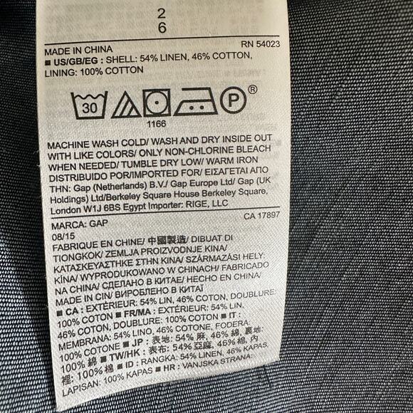 GAP | Womens Double V Chambray Blue Linen Dress $79 NEW Size 2 Minimalist Demure - Picture 8 of 11